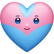 قلب ابی و صورتی  sticker