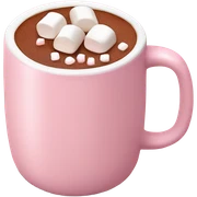 Light Pink mug of hot chocolate with marshmallows  sticker