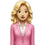 blonde girl in pink suit sticker