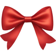 red satin bow sticker