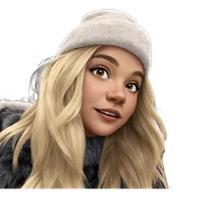 blonde girl in fur hat sticker