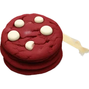 one red velvet cookie with white chocolate chips sticker