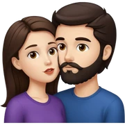 Brunette haired white girl kissing and dar bearddark brown haired white boy sticker