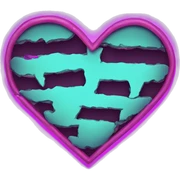neon broken heart sticker