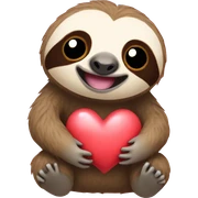 Sloth with heart sticker