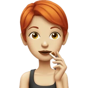 Girl with red hair Smoking a cigarrette sticker