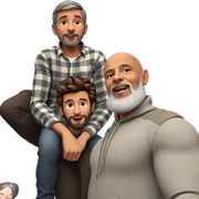 bald boys with beards sticker