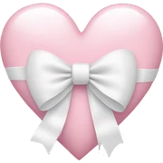 Pastel pink heart with white bow sticker