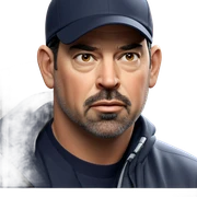 mature male portrait in cap sticker