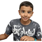 smiling boy in printed shirt sticker