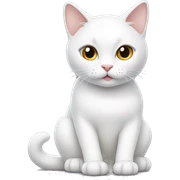A white cat sitting down sticker