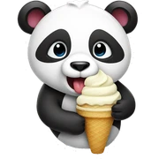 Panda eating ice cream sticker
