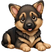 German shepherd puppy sticker