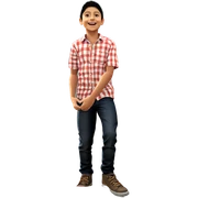 smiling boy outdoors in shirt sticker