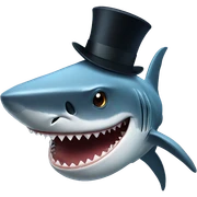 Shark with a top hat sticker