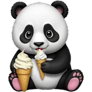 Panda eating ice cream sticker