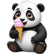 Panda eating ice cream sticker