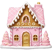 pink and gold and white gingerbread house sticker