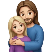 Jesus hugs a girl sticker