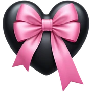 black heart with pink bow sticker