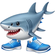 Tiburón con zapatos tenis azules sticker