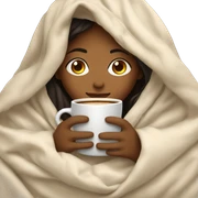 girl inside a blanket sipping coffee eyes closed sticker