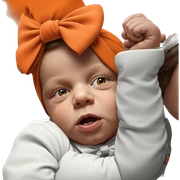 realistic portrait of girl with bow sticker