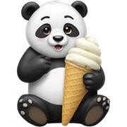 Panda eating ice cream sticker