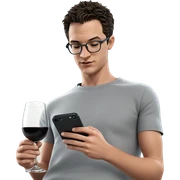 casual drinker with phone sticker