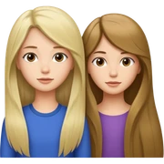 Emily cabello largo con junto a Sofía cabello súper largo Emily cabello corto Sofía cabello súper largo  sticker