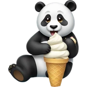 Panda eating ice cream sticker