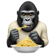Gorilla eating spaghetti  sticker