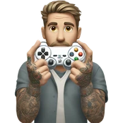 Gaming controller with tattooed hands sticker