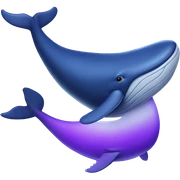 Blue whale purple sticker