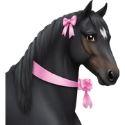 Black horse with pink bow sticker
