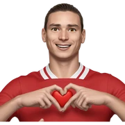 smiling boy with heart hands sticker