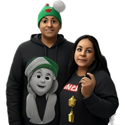 boy with christmas tree hat sticker