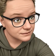 portrait of a boy with glasses sticker