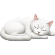 White cat sleeping  sticker