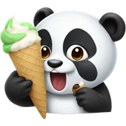 Panda eating ice cream sticker