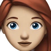 blue eyed girl dark red hair sticker