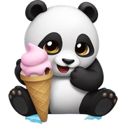 Panda eating ice cream sticker