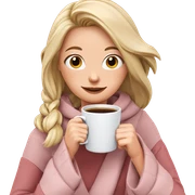 smiling girl with coffee mug sticker