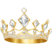 diamond crystal tiara gold sticker