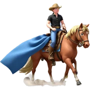 cowboy on horseback outdoors sticker