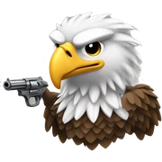 Eagle with guns sticker