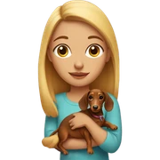 girl with dachshund sticker