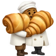 Croissant hugging croissant  sticker