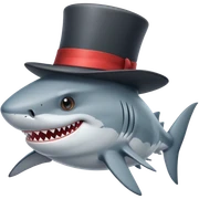 Shark with a top hat sticker