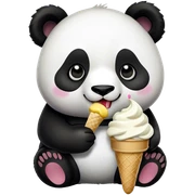 Panda eating ice cream sticker